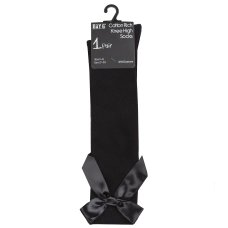 Girls 1 Pair Knee High Socks With Bow-Black