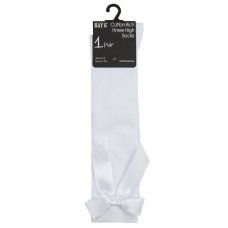 Girls 1 Pair Knee High Socks With Bow-White