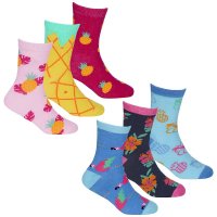 43B766: Girls 3 Pack Cotton Rich Design Ankle Socks (Assorted Sizes)