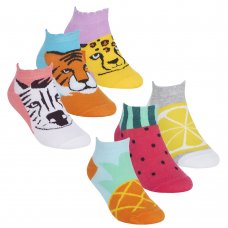 43B777: Girls 3 Pair Design Trainer Liner Socks (Assorted Sizes)