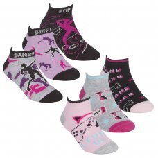 43B778: Girls 3 Pair Design Trainer Liner Socks (Assorted Sizes)