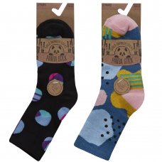 43B780: Girls 3 Pack Bamboo Design Ankle Socks (Assorted Sizes)