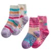 43B868: Girls 2 Pack Cosy Socks With Grippers