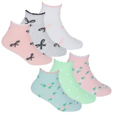 43B872: Girls 3 Pair Design Trainer Liner Socks (Assorted Sizes)