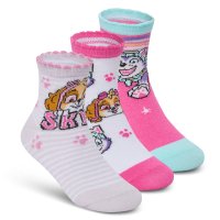 43B893: Girls Paw Patrol 3 Pack Design Socks (Assorted Sizes)