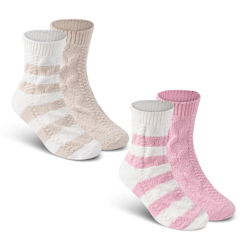 43B897: Girls 2 Pack Soft Handle Cable Knit Socks 43B897: Girls 2 Pack Soft Handle Cable Knit Socks