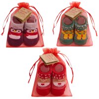 44B1031: Baby Christmas Organza Bag Gift Socks (0-12 Months)