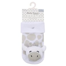 44B1028: Baby 1 Pair Novelty Giraffe Socks (0-12 Months)