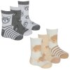 44B1043: Baby Unisex 3 Pack Cotton Rich Design Ankle Socks (Assorted Sizes)