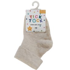 44B1052: Baby Unisex 3 Pack TOT Socks With Grippers (Assorted Sizes)