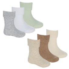 44B1052: Baby Unisex 3 Pack TOT Socks With Grippers (Assorted Sizes)