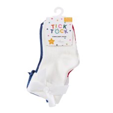 44B1058: Baby Girls 3 Pack TOT Socks With Bows & Grippers