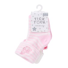 44B1063: Baby Girls 3 Pack TOT Terry Embroidery Socks With Grippers (Assorted Sizes)