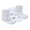 44B1064: Baby Unisex 3 Pack TOT Terry Design Socks With Grippers (Assorted Sizes)