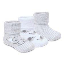 44B1064: Baby Unisex 3 Pack TOT Terry Design Socks With Grippers (Assorted Sizes)