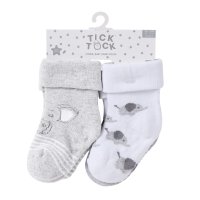 44B1064: Baby Unisex 3 Pack TOT Terry Design Socks With Grippers (Assorted Sizes)