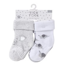 44B1064: Baby Unisex 3 Pack TOT Terry Design Socks With Grippers (Assorted Sizes)