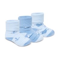 44B1065: Baby Boys 3 Pack TOT Terry Design Socks With Grippers (Assorted Sizes)
