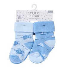 44B1065: Baby Boys 3 Pack TOT Terry Design Socks With Grippers (Assorted Sizes)