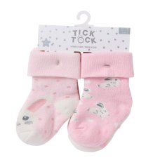 44B1066: Baby Girls 3 Pack TOT Terry Design Socks With Grippers (Assorted Sizes)