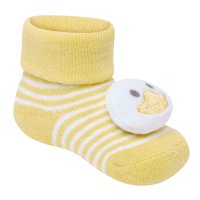 44B1067: Baby 1 Pair Novelty Duck Socks With Rattle (0-12 Months)