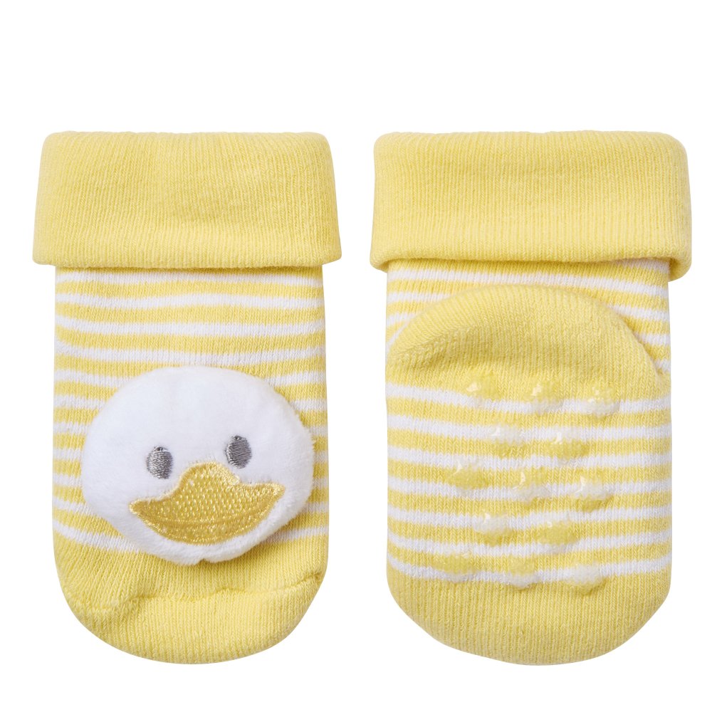 44B1067: Baby 1 Pair Novelty Duck Socks With Rattle (0-12 Months) 44B1067: Baby 1 Pair Novelty Duck Socks With Rattle (0-12 Months)