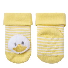 44B1067: Baby 1 Pair Novelty Duck Socks With Rattle (0-12 Months)