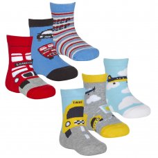 44B951: Baby Boys 3 Pack Cotton Rich Design Ankle Socks (Assorted Sizes)