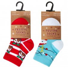 44B969: Baby Christmas 3 Pack Design Socks
