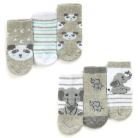 44B971: Baby Unisex 3 Pack Cotton Rich Design Ankle Socks (Assorted Sizes)