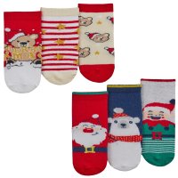 44B989: Baby Christmas 3 Pack Design Socks