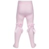 Baby Girls 1 Pair Bow Tights- Pink (0-24 Months)