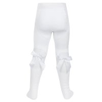 Baby Girls 1 Pair Bow Tights- White (0-24 Months)