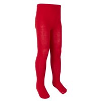46B304: Girls Plain Red Cotton Rich Tights (2-10 Years)