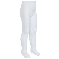 Girls Plain White Cotton Rich Tights (2-13 Years)