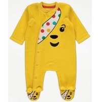 GX511: Baby Pudsey Bear Fleece All In One/ Sleepsuit (9-12 Months)