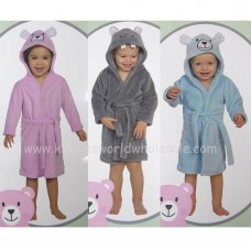 60143: Baby Novelty Assorted Animal Dressing Gowns/ Bathrobes (9-24 Months)