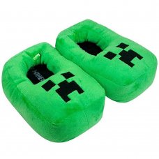 04476: Kids Minecraft Creeper 3D Green Slipper (Kids Shoe Sizes: 8-13)