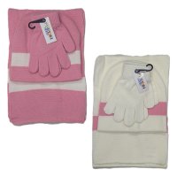 6262-1: Girls 3 Piece Hat, Scarf & Gloves Set  (2-6 Years)