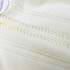 MC730-Lemon: Baby Double Bow Knitted Romper (0-9 Months)
