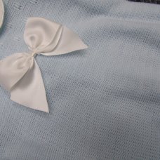 MC757-Sky: Baby Bow Knitted All In One (0-9 Months)