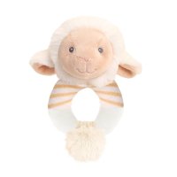 SE6904-Lamb: 14cm Keeleco Lullaby Lamb Ring Rattle (100% Recycled)
