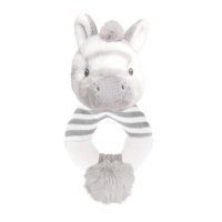 SE6904-Zebra: 14cm Keeleco Cuddle Zebra Ring Rattle (100% Recycled)