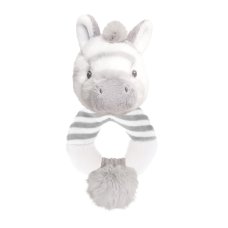 SE6904-Zebra: 14cm Keeleco Cuddle Zebra Ring Rattle (100% Recycled)