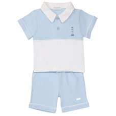 8005A: Baby Boys Polo Top & Short Outfit (0-9 Months)
