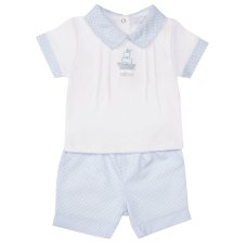 8033A: Baby Boys Polo Top & Short Outfit (0-9 Months)