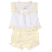 8044A: Baby Girls Lemon Top & Short Outfit (0-9 Months)