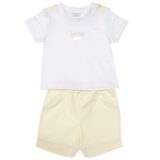 8048A: Baby Boys Lemon T-Shirt & Short Outfit (0-9 Months)