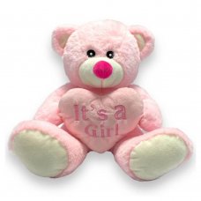 30415-11P:  28CM PINK BEAR WITH HEART