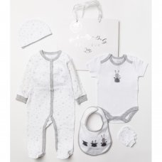 A02840: Baby Unisex Bunny 6 Piece Mesh Bag Gift Set (NB-6 Months)